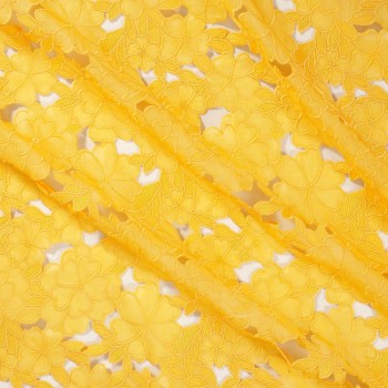 Ramie flowers with laser cut naranja