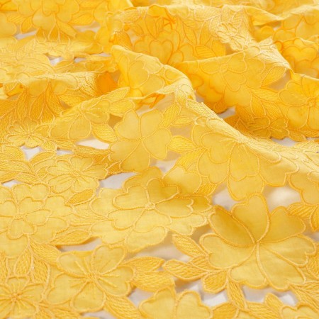 Orange ramie flower with laser cut