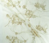 Fluid metallic flower embroidery oro