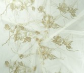 Lt gold fluid metallic flower embroidery