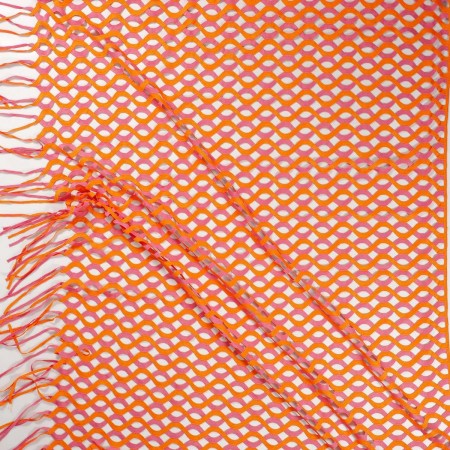 Two-tone interwined with fringes rosa naranja