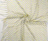 Two-tone interwined with fringes azul amarillo