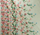 Mauve multicolor garden embroidery