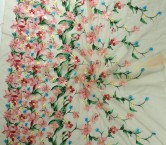 Pink multicolor garden embroidery