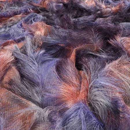 Printed linear hair fabric lila