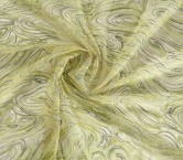 Green metallic weaves embroidery