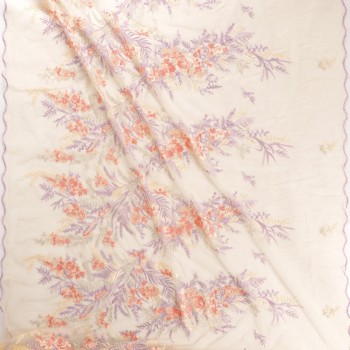 Lilac embroidery with metalic thread