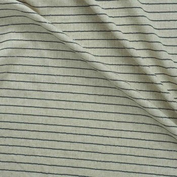 Sailor sequin stripes on linen ivory