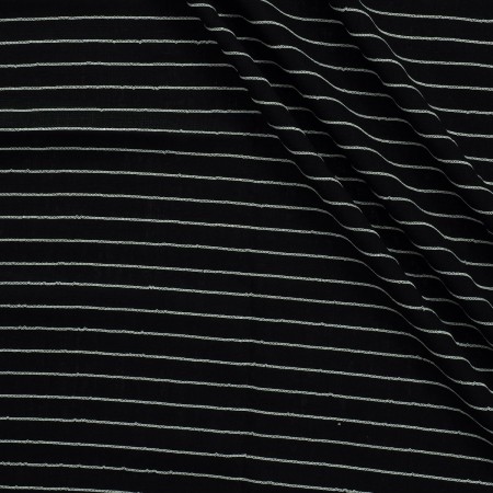 Sailor sequin stripes on linen negro