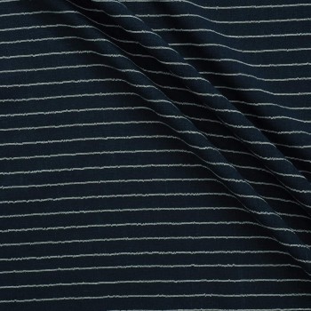 Navy sailor sequin stripes on linen