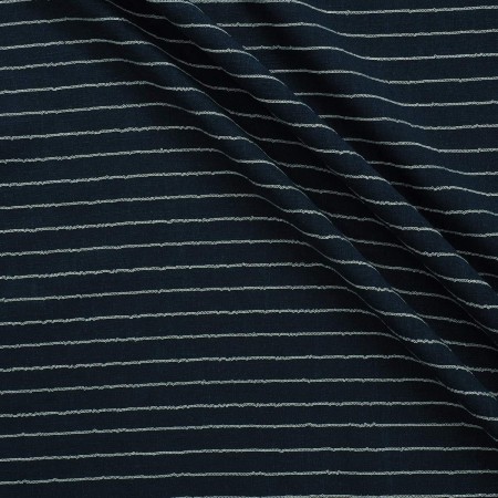 Sailor sequin stripes on linen navy