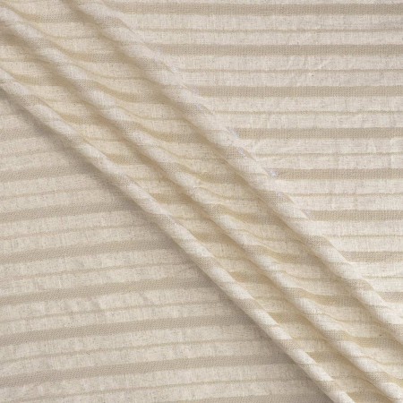 Natural double sequin stripes on linen