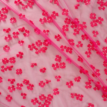 3d thread flowers fuxia