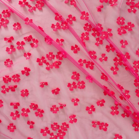 Fuxia 3d thread flowers