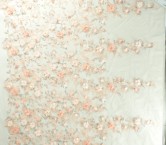 Light embroidery with 3d flowers salmon