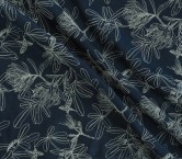 Profiled vegetation on linen navy