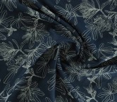 Profiled vegetation on linen navy