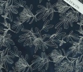 Profiled vegetation on linen navy