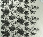 Floral embroidery with bubble organza negro