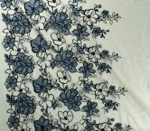 Floral embroidery with bubble organza negro