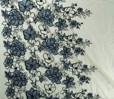 Floral embroidery with bubble organza rosa