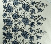 Navy floral embroidery with bubble organza