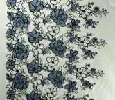 Floral embroidery with bubble organza navy