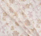 Beige floral design with sequins and threads