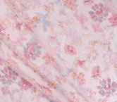 DiseÑo bordado floral con lentejuelas rosa