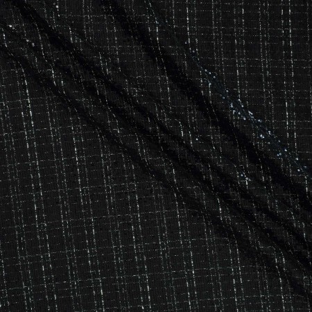 Tweed with sequins blanco negro