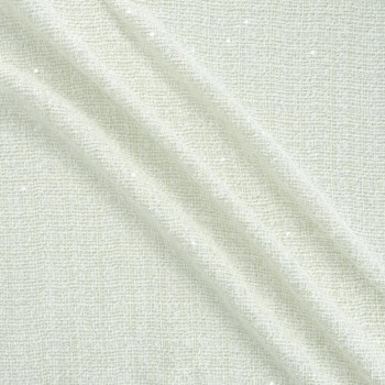 Tweed con lentejuelas transparentes  ivory