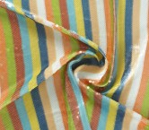 Striped sequins on stretch azul verde