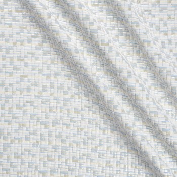 Blue geometric jacquard lame