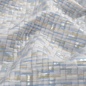 Jacquard geometrico lame azul