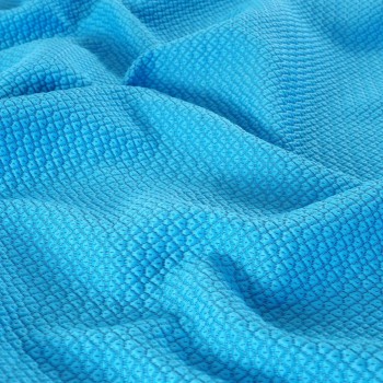 Blue quilted jacquard