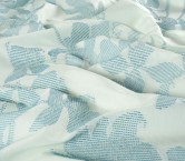 Turquoise floral jacquard