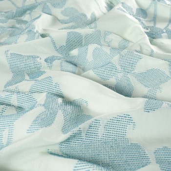 Turquoise floral jacquard