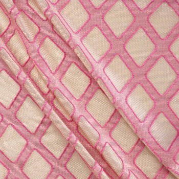 Fuxia organza jacquard