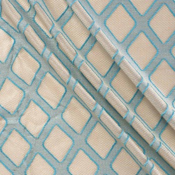 Turquoise organza jacquard