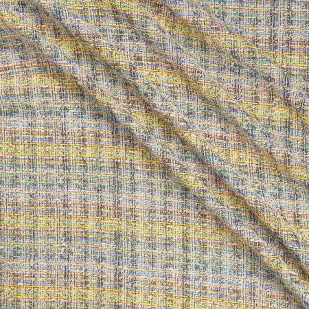 Blue yellow multicolored tweed