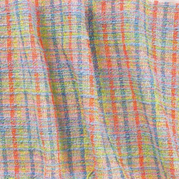 Tweed lamÉ multicolor azul naranja