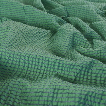 Green seersucker stripes