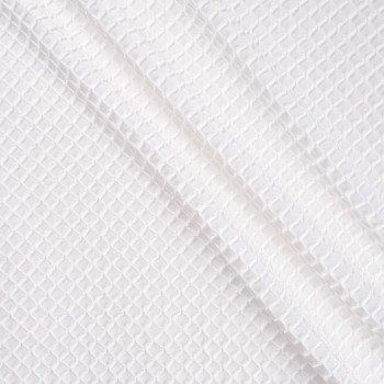 White jacquard cloqué