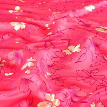 Pink coral floral jacquard grs