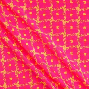 Pink orange jacq check design