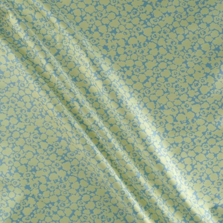 Jacquard mikado floral azul verde