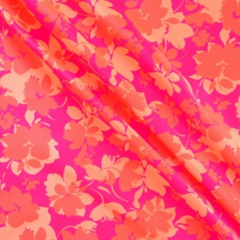 Fuxia coral jacquard mikado fl