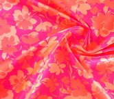 Jacquard mikado flores fuxia coral