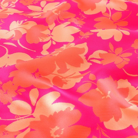 Fuxia coral jacquard mikado fl