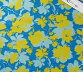 Jacquard mikado flores azul amarillo